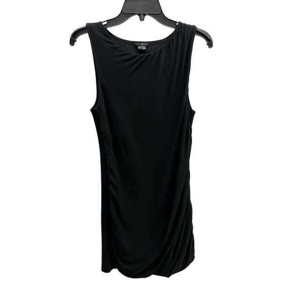 Theory Darla Black Sleeveless Ruched Dress Medium - Picture 3 of 7